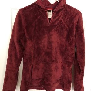 North face Fuzzy half zip sweatshirt